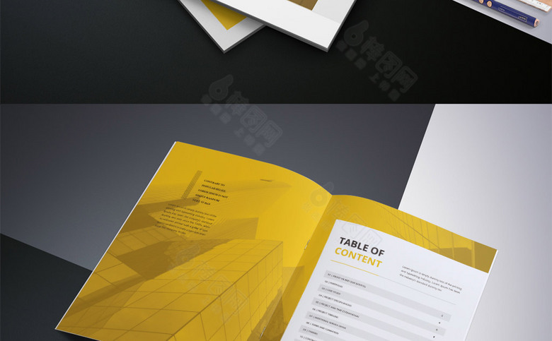 黄色时尚企业画册模板设计