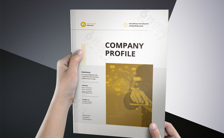 黄色时尚企业画册模板设计