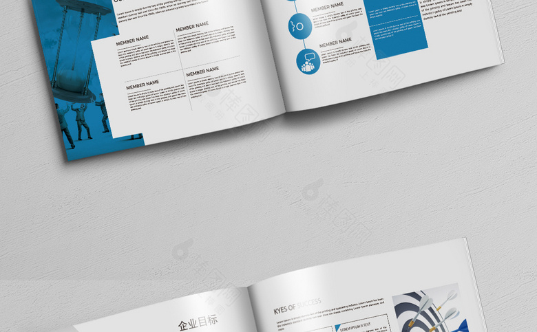蓝色简洁集团企业画册