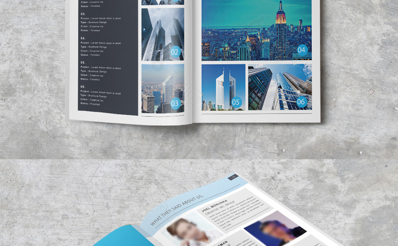 蓝色个性企业画册设计