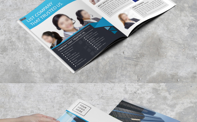 蓝色个性企业画册设计