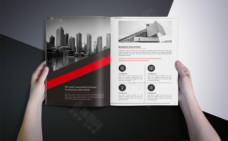 红色精美企业画册设计
