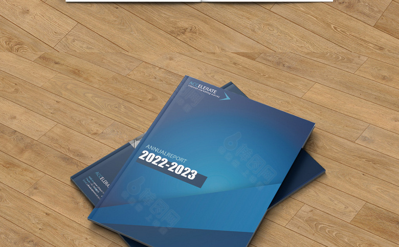 蓝色简约企业画册设计模板