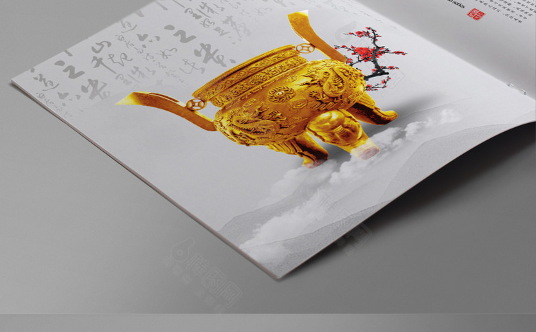 中国风水墨画册模板
