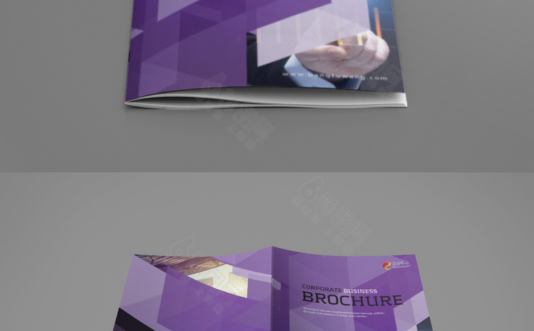 紫色色块集团画册封面