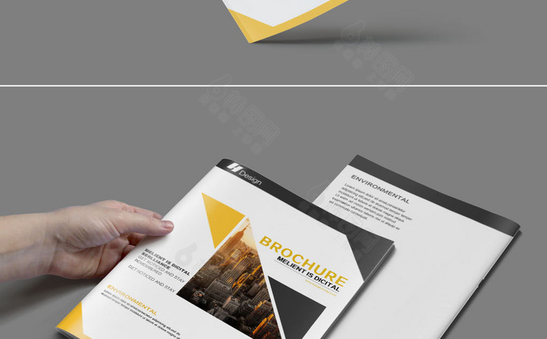 黄色色块企业画册封面设计模板