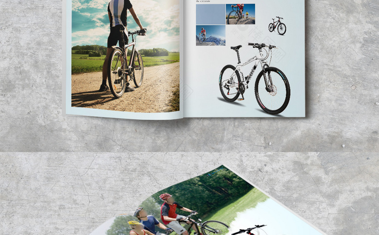 蓝色时尚自行车画册