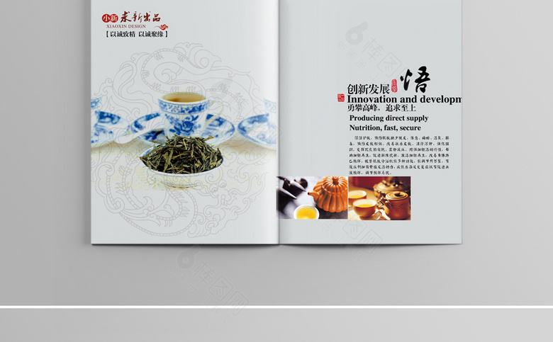 中国风茶画册设计模板