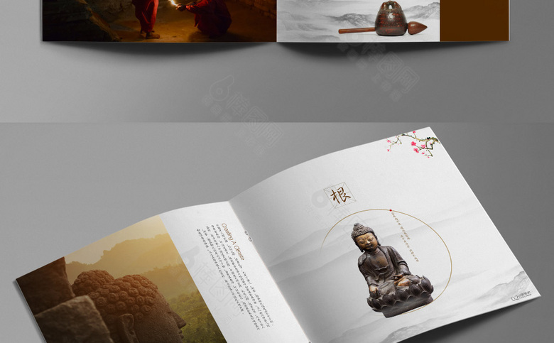 中国风佛教画册设计