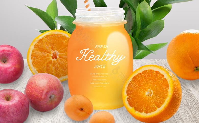 橙汁苹果汁海报