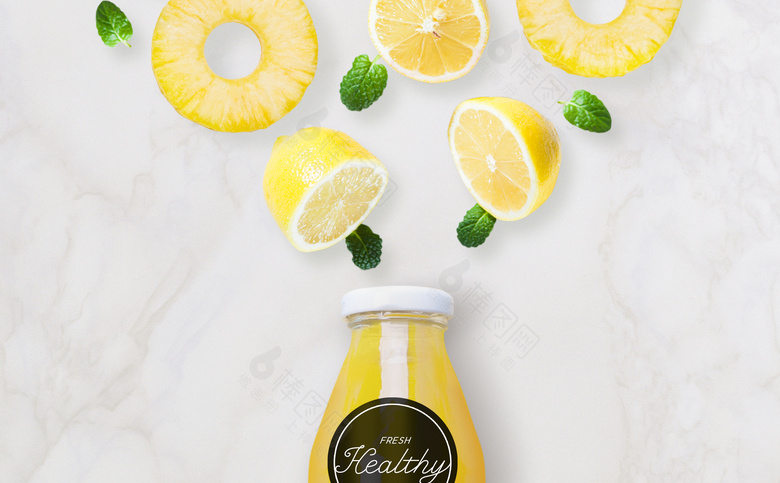 菠萝橙汁果汁海报