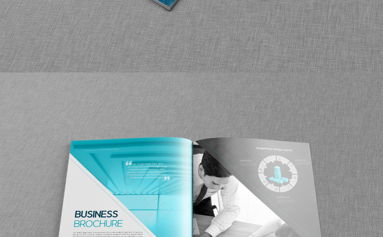 蓝色科技企业画册模板
