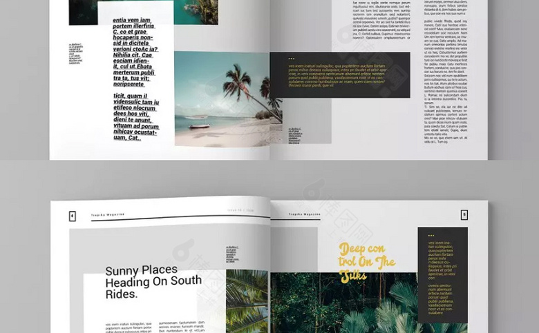 热带旅行摄影杂志画册模板